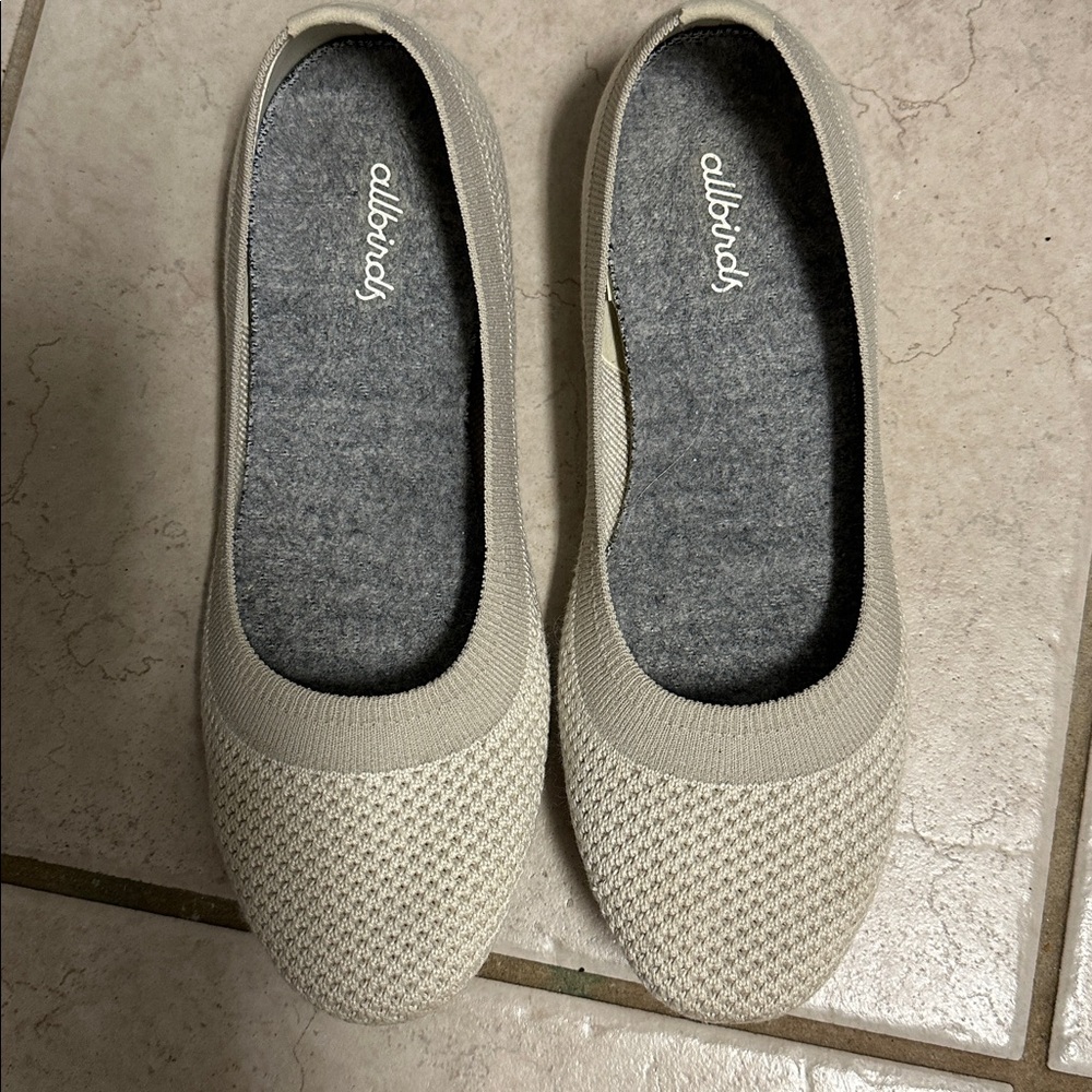 Allbirds Women's Size 6 Tree Breezers Mallee Taupe Cream Ballet Flats